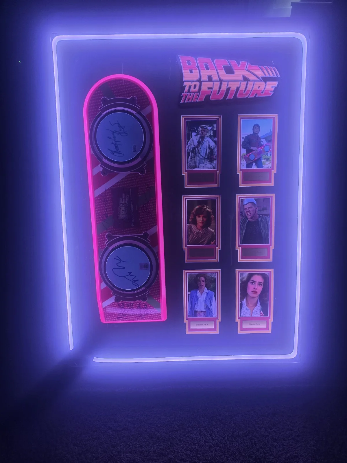MICHAEL J FOX / CHRISTOPHER LLOYD — SIGNED BACK TO THE FUTURE HOVERBOARD AUTOGRAPH IN SHADOW BOX, image 2