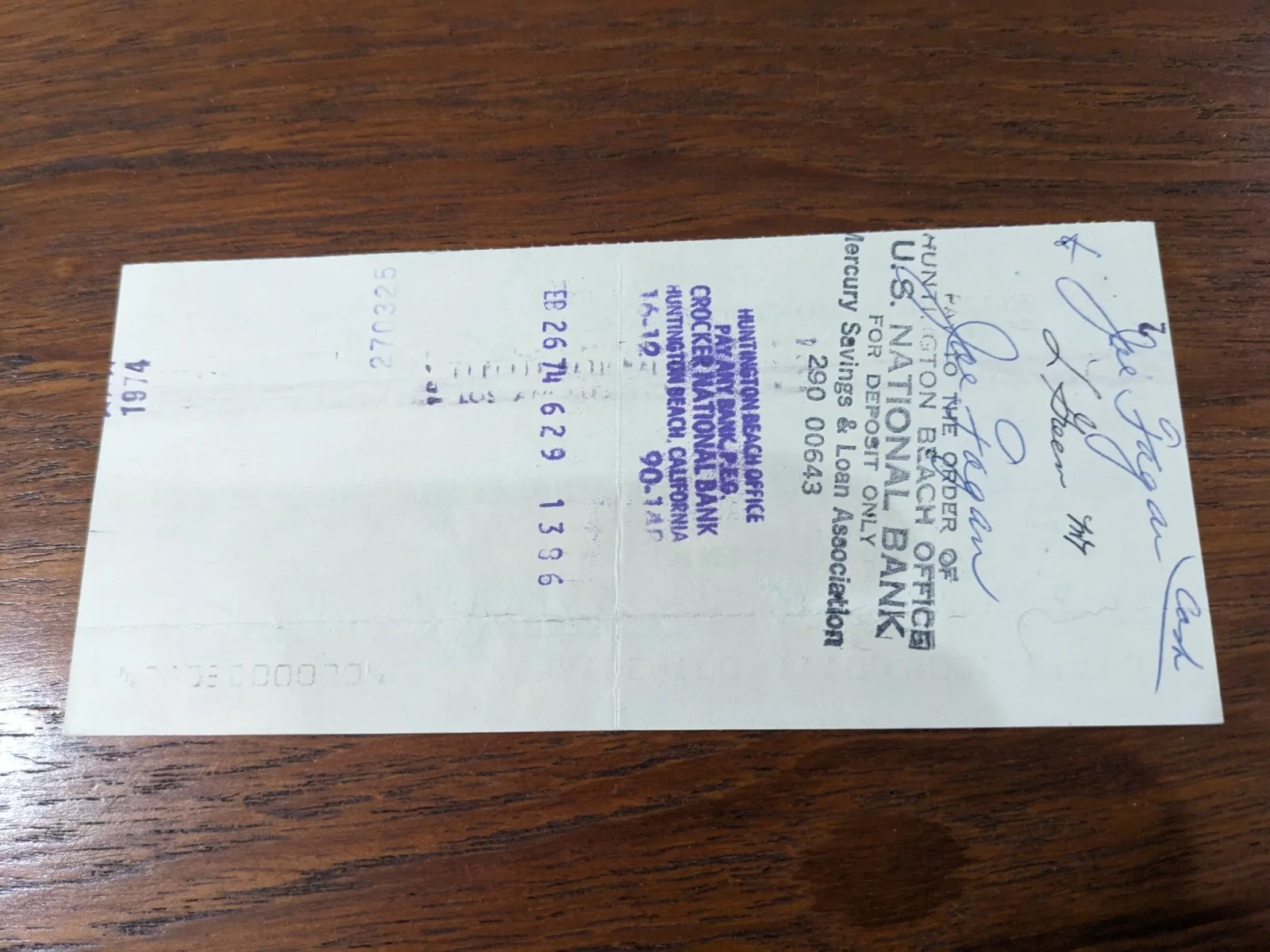 Elizabeth Montgomery Signed HAND WRITTEN Check Vintage Authentic Bewitched, image 3