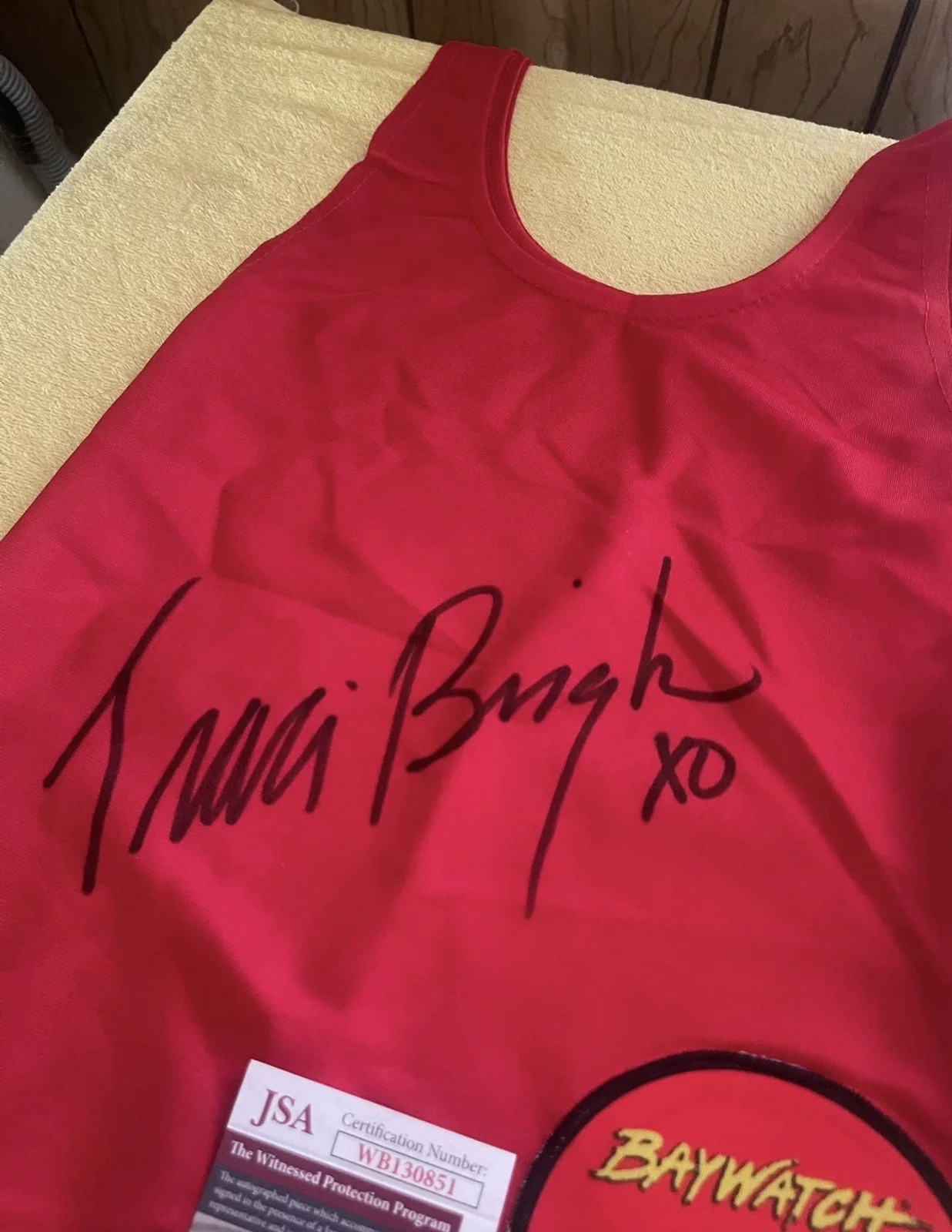 JSA COA TRACI BINGHAM BAYWATCH SIGNED BATHING SUIT, image 3