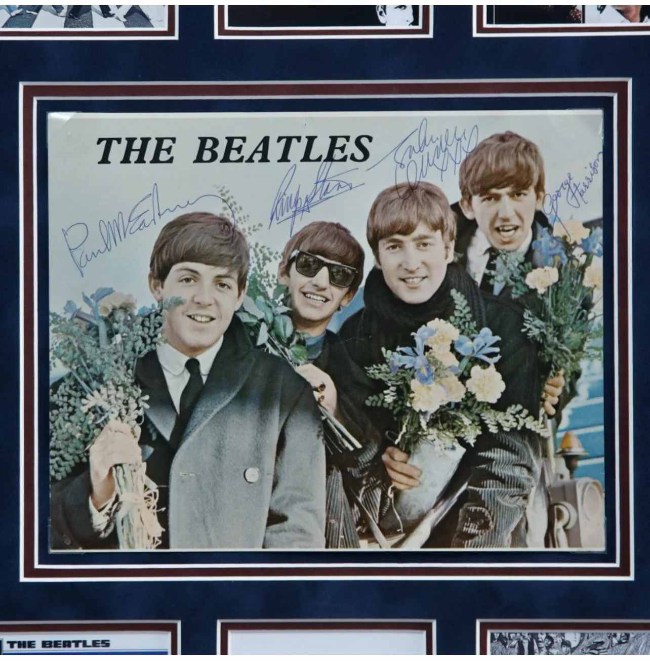 🎶 All 4 Beatles in Sweden 1964 Signed Poster Lennon McCartney Harrison Starr 🎶, image 3