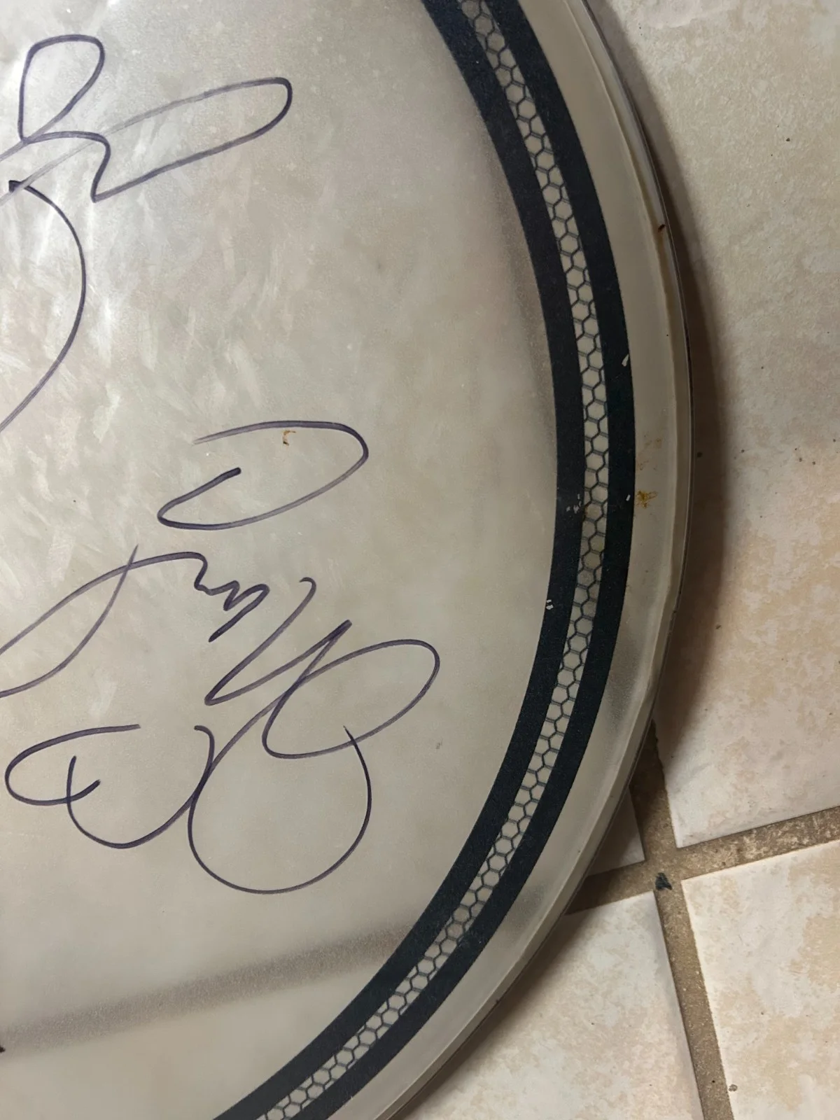 Newsboys Autograph Signed 2018 Tour Drum Head, image 2