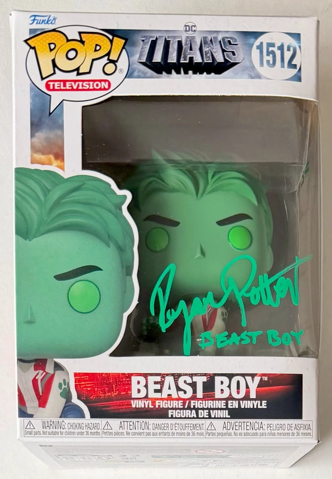 Ryan Potter — RYAN POTTER SIGNED • BEAST BOY FUNKO POP • DC TITANS • JSA WITNESSED, изображение 2