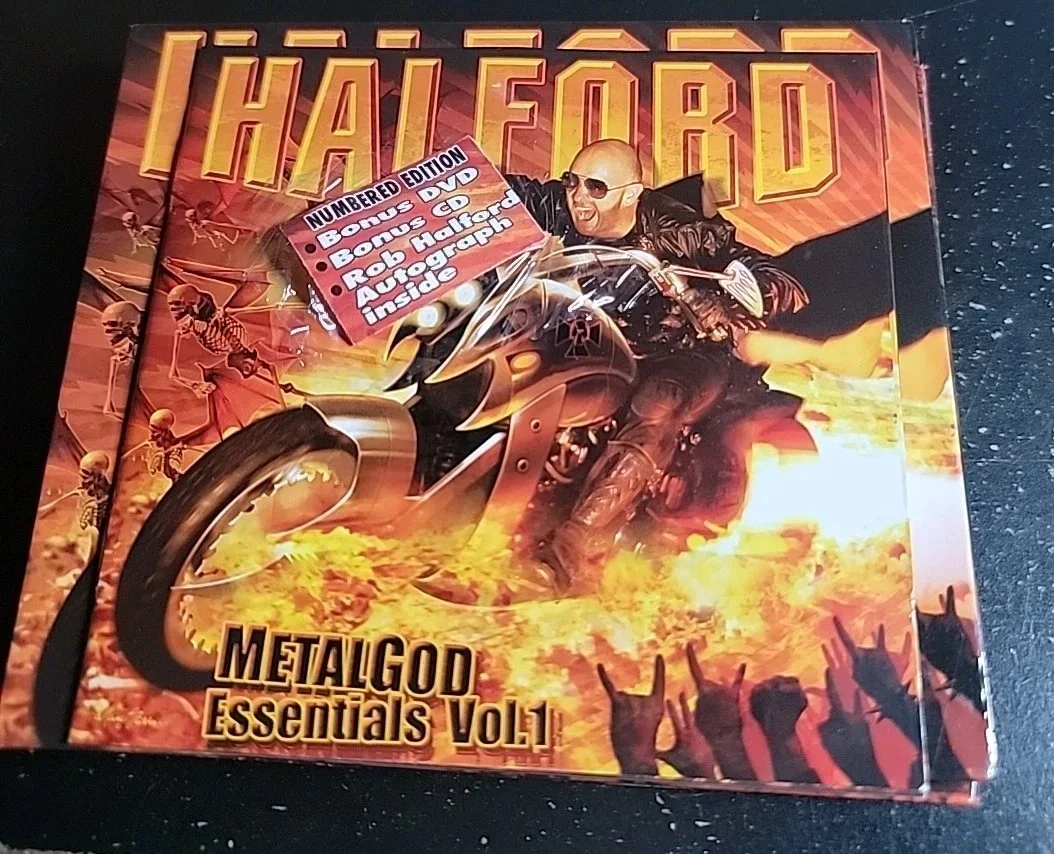 Rob Halford of Judas Priest Signed Autographed insert card Metal God CD & DVD, image 2