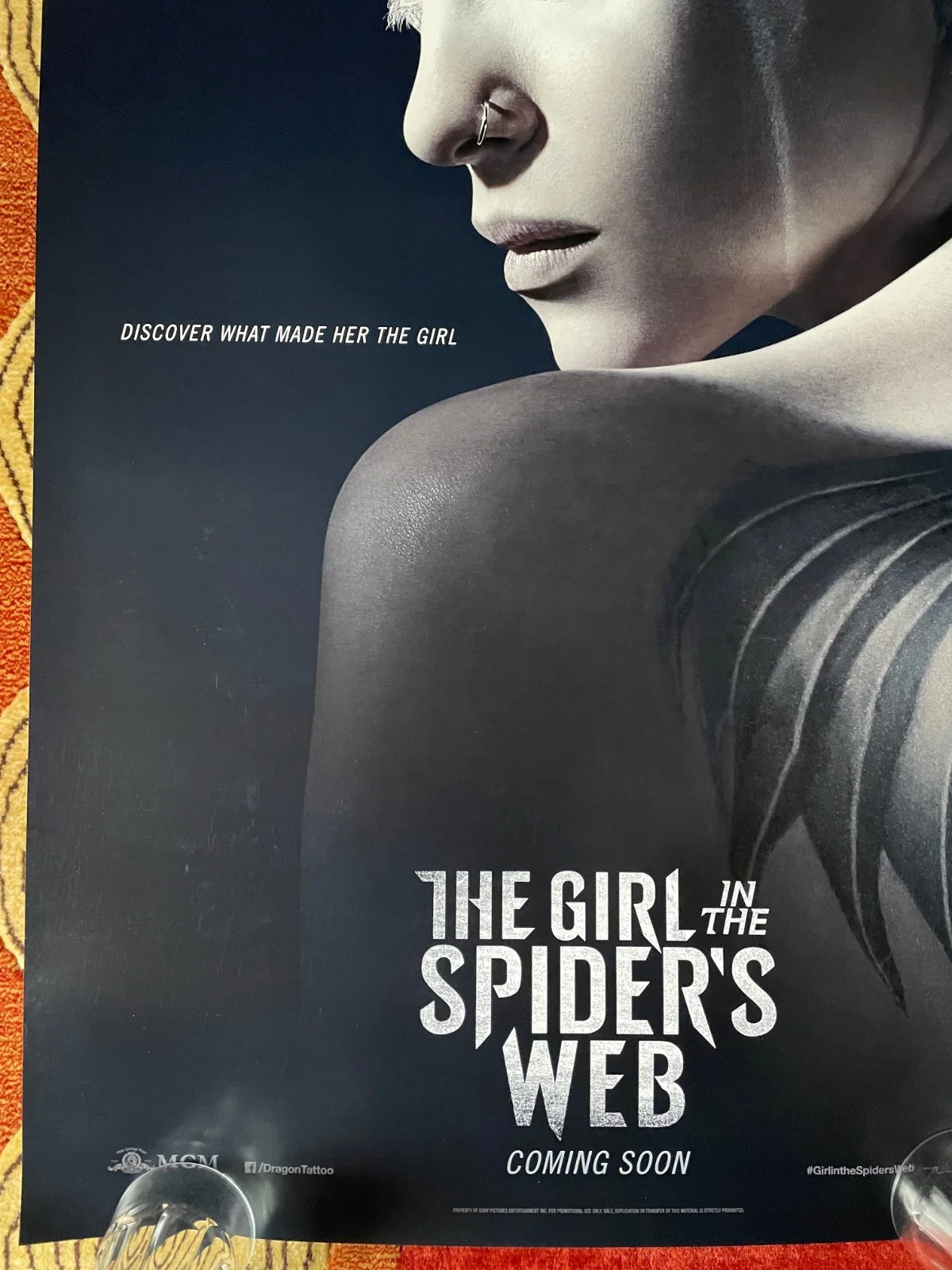 THE GIRL IN THE SPIDER'S WEB (2018) Original UK Advance One Sheet Movie Poster, изображение 4