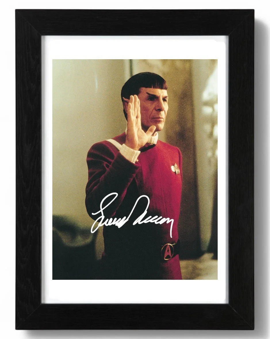 Leonard Nimoy Signed autograph PHOTO Pre Print 6x4/A4/ Framed, изображение 2