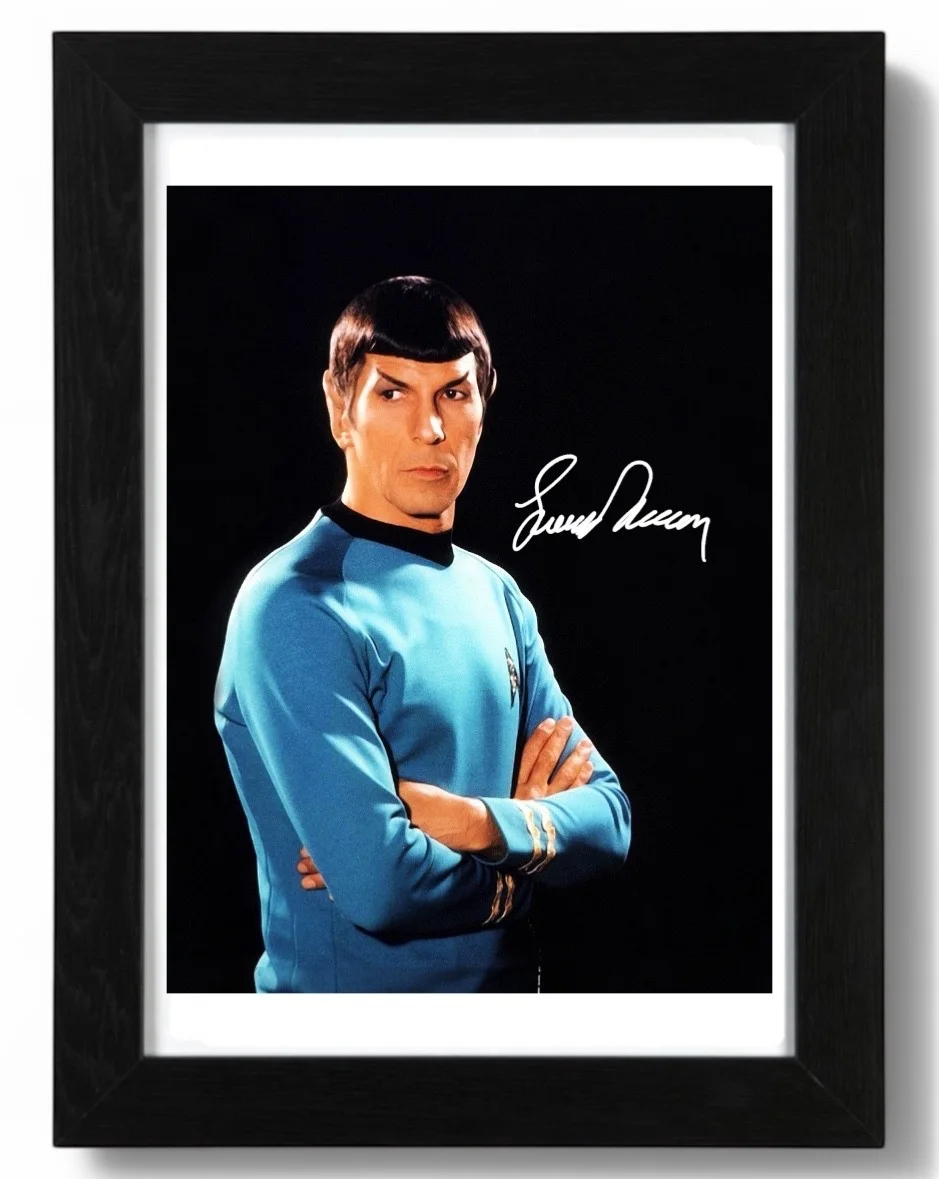 Leonard Nimoy Signed autograph PHOTO Pre Print 6x4/A4/ Framed, image 3