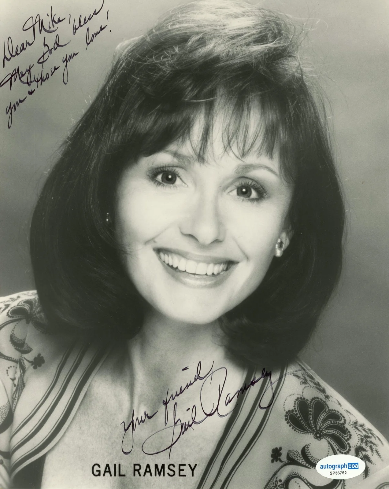 Gail Ramsey — Gail Ramsey "General Hospital" AUTOGRAPH Signed 8x10 Photo 'To Mike' ACOA, изображение 2