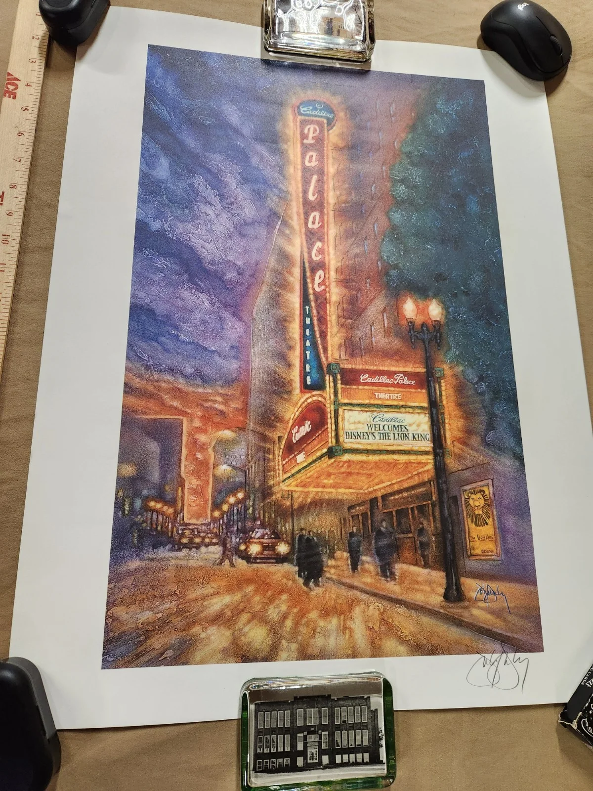 john hanley — John Hanley Signed Cadillac Palace Theatre Art Print Disney Lion King Chicago, изображение 3