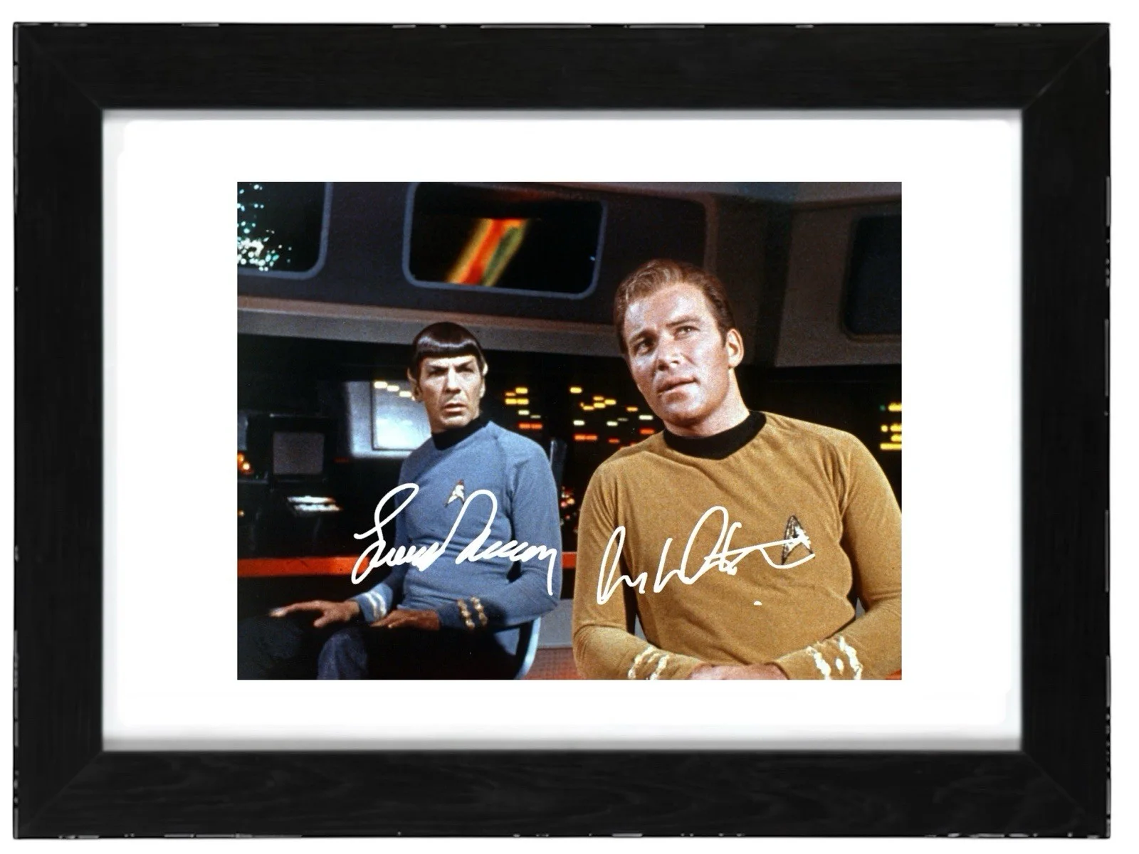 Leonard Nimoy And William Shatner Signed PHOTO Pre Print 6x4/A4/ Framed, изображение 2