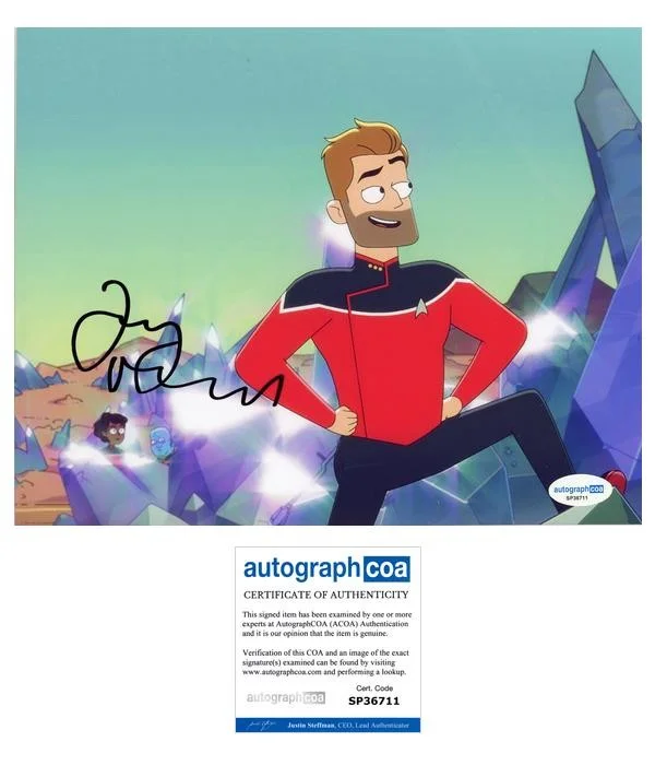 Jerry O'Connell — Jerry O'Connell "Star Trek: Lower Decks" SIGNED 'Jack Ransom' 8x10 Photo B ACOA