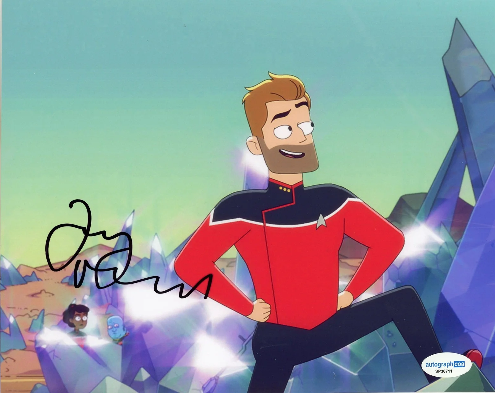 Jerry O'Connell — Jerry O'Connell "Star Trek: Lower Decks" SIGNED 'Jack Ransom' 8x10 Photo B ACOA, изображение 2
