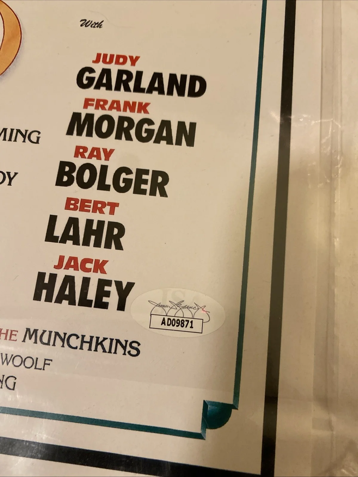 Slover, Maren, Carroll — Mickey Carroll Jerry Maren Karl Slover Signed Wizard of Oz 11x17 Poster | JSA, изображение 4