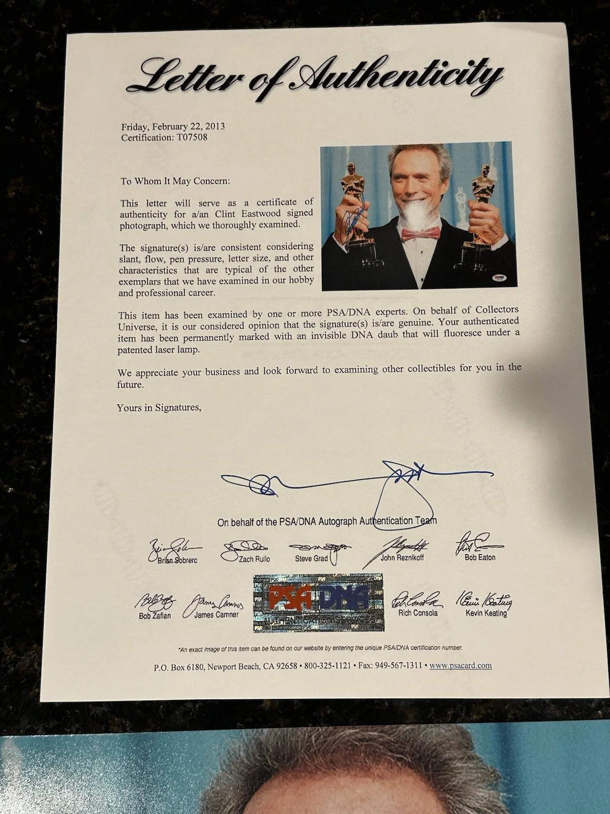 Clint Eastwood Oscars Western 11x14 Photo SIGNED PSA/DNA COA Autographed, изображение 2