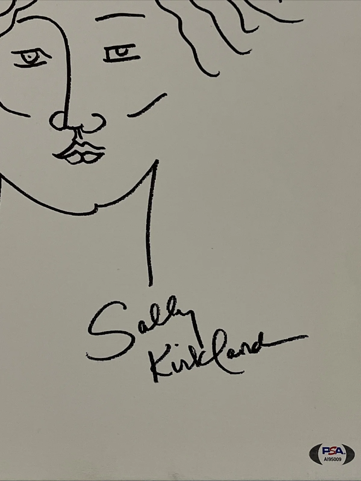 SALLY KIRKLAND SIGNED SELF PORTRAIT DRAWING SKETCH PSA CERTIFIED STRETCH CANVAS, изображение 3