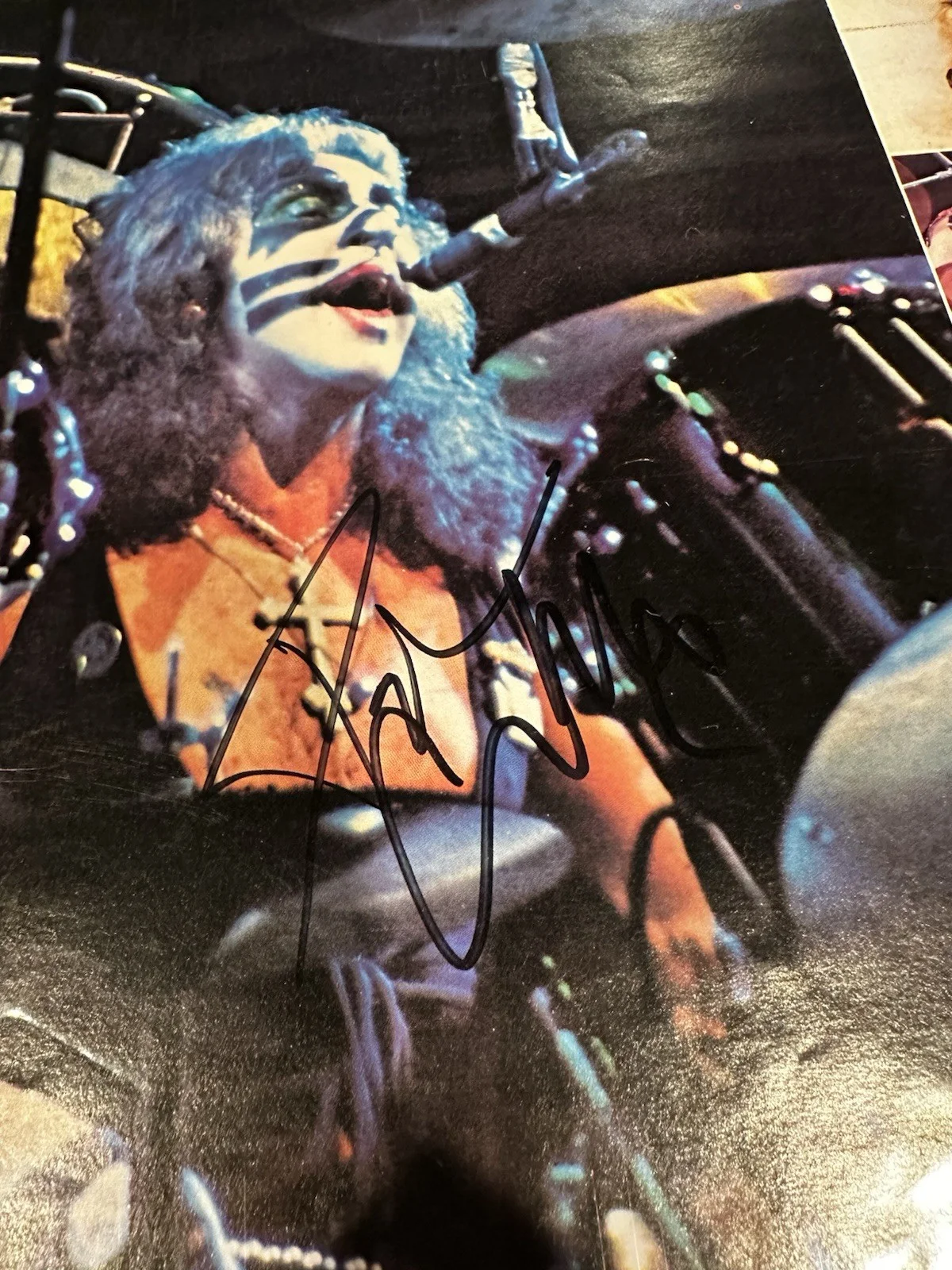 Ace Frehley Gene Simmons PETER CRISS SIGNED KISS PHOTOs Evolution Record Insert, image 3