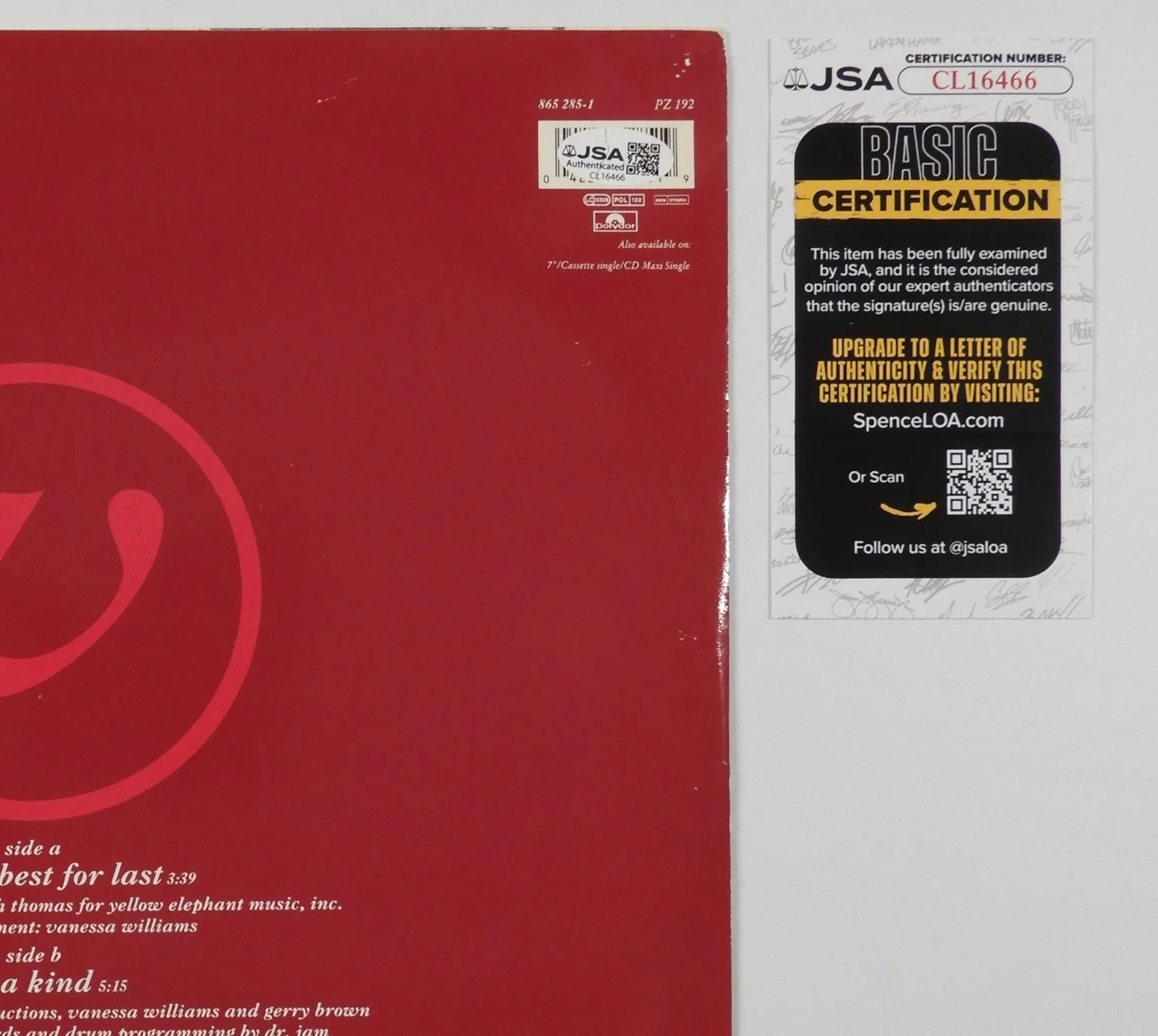 Vanessa Williams JSA Signed Autograph Record Album Vinyl 12", image 3