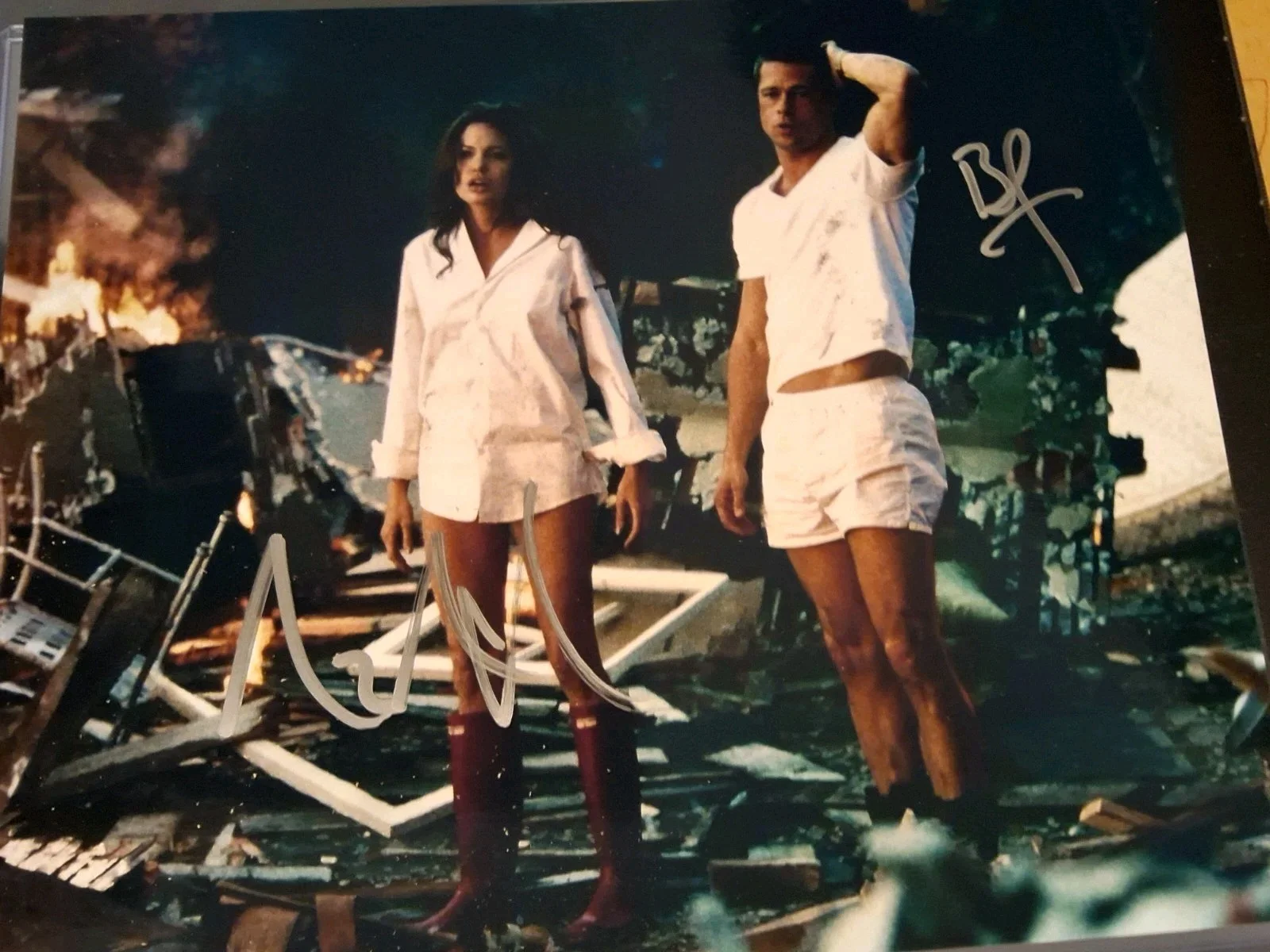 Signed Brad Pitt & Angelina Jolie Autographed 8x10 Photo COA.# 1425, изображение 3
