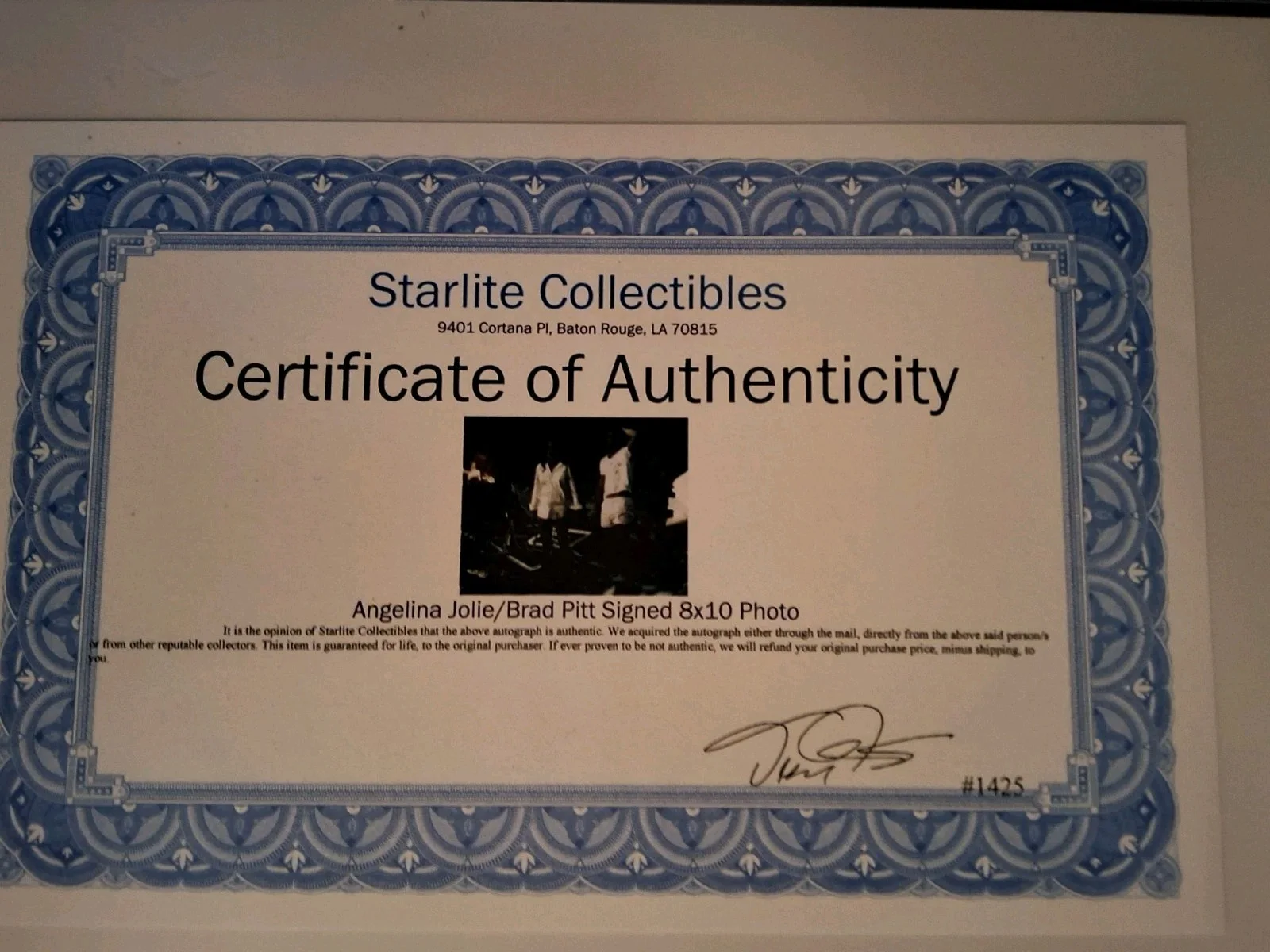Signed Brad Pitt & Angelina Jolie Autographed 8x10 Photo COA.# 1425, изображение 5