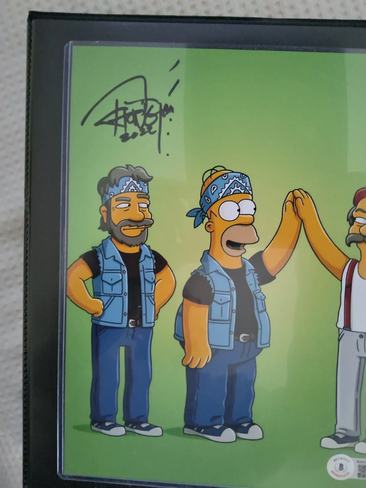 Cheech and Chong Bart Simpson. Beckett Authenticated BA0184 signed Tommy Chong, image 5