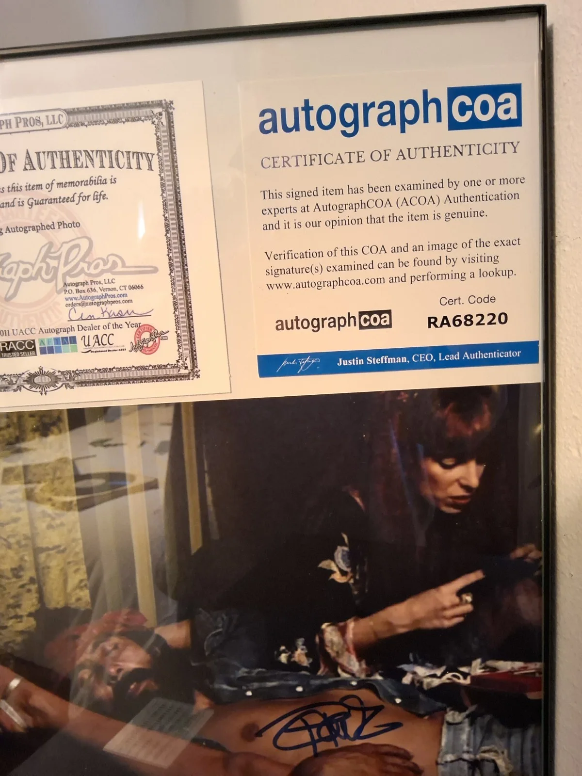 Tommy Chong Autographed Photo Signed Certificate of Authenticity. Framed COA, image 4