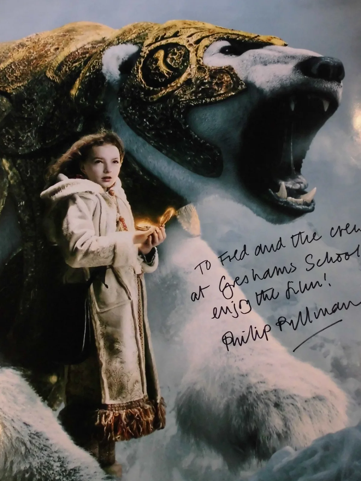 Philip Pullman Signed Original Movie Poster for the Golden Compass - Fantasy, Lg, изображение 3
