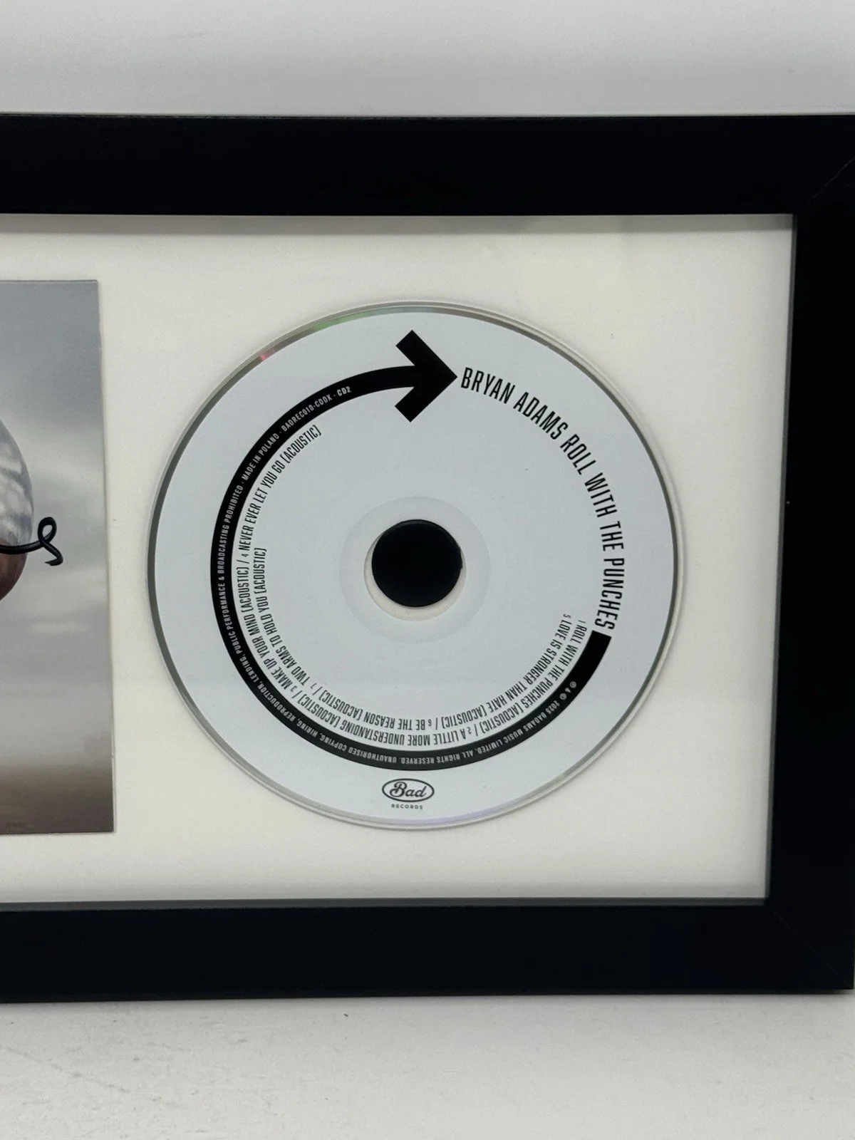 BRYAN ADAMS SIGNED AUTOGRAPH ROLL WITH THE PUNCHES CD FRAMED PSA/DNA COA RARE, image 3