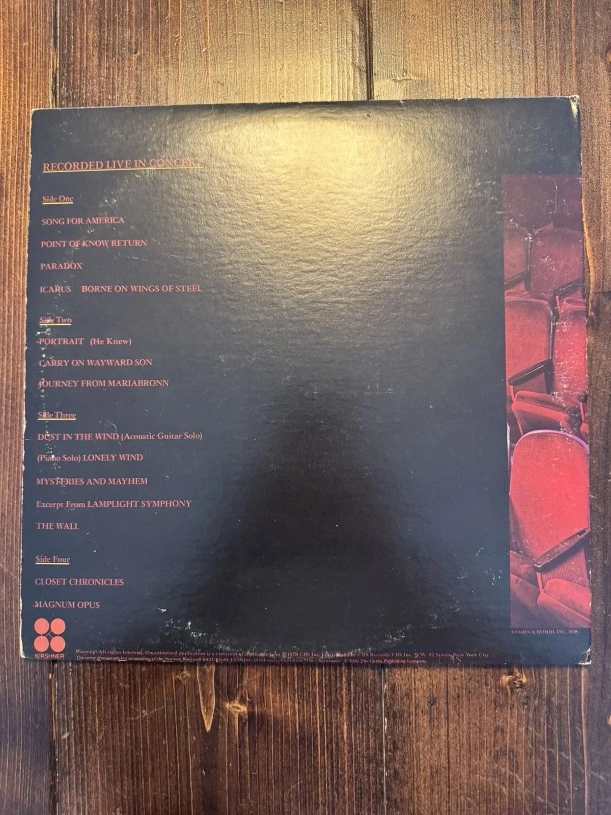 JSA: Kansas "Two For The Show" Vinyl - Autographed/Signed by 7, image 3