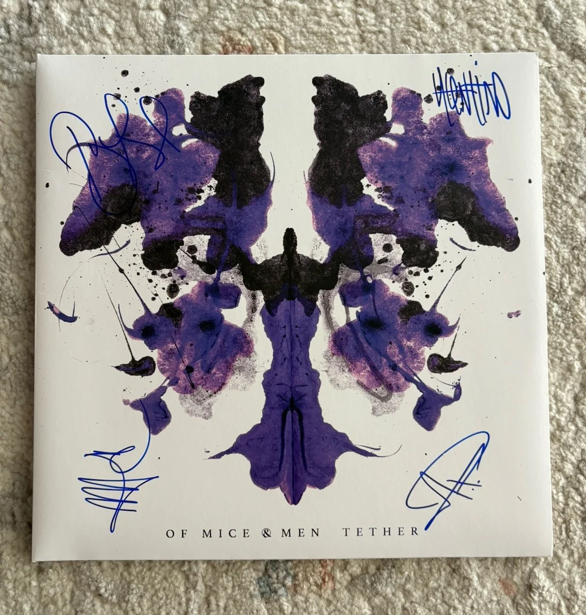 Of Mice & Men FULL BAND Signed Autographed Tether Vinyl Album Splatter JSA COA!, изображение 3