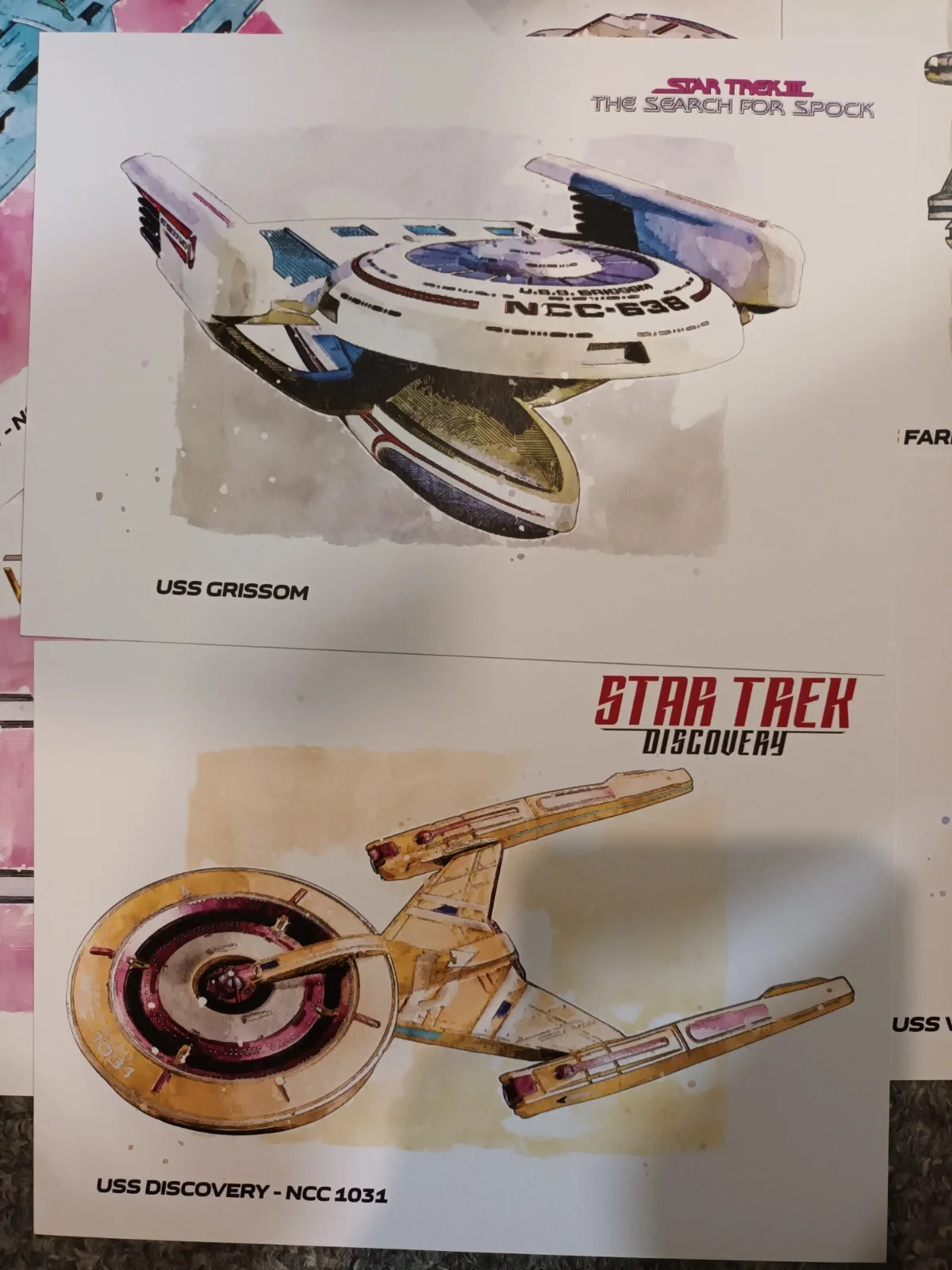 Star Trek Starships. 12 matt finish 8x6ins Art Cards & 3 bookmarks. new., изображение 5