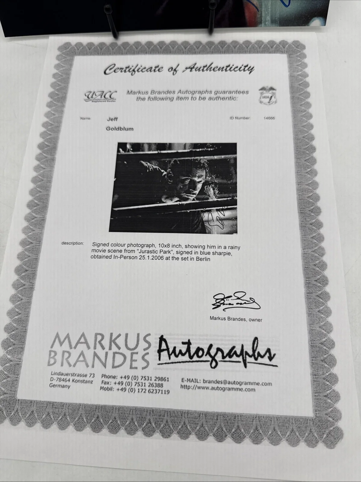 Jeff Goldblum signed 8x10 Jurassic Park Photo Autographed Picture with COA, изображение 3