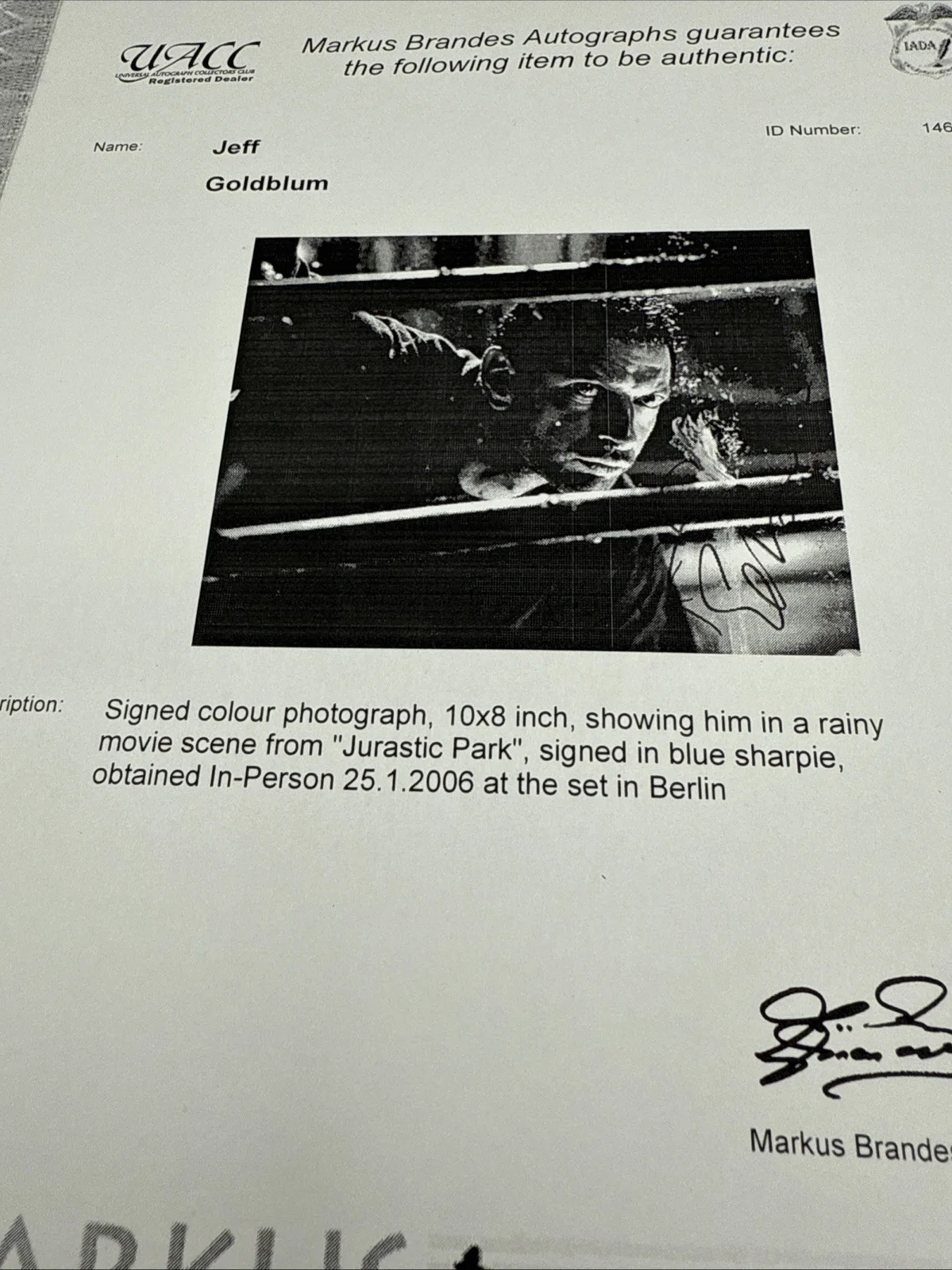 Jeff Goldblum signed 8x10 Jurassic Park Photo Autographed Picture with COA, изображение 4
