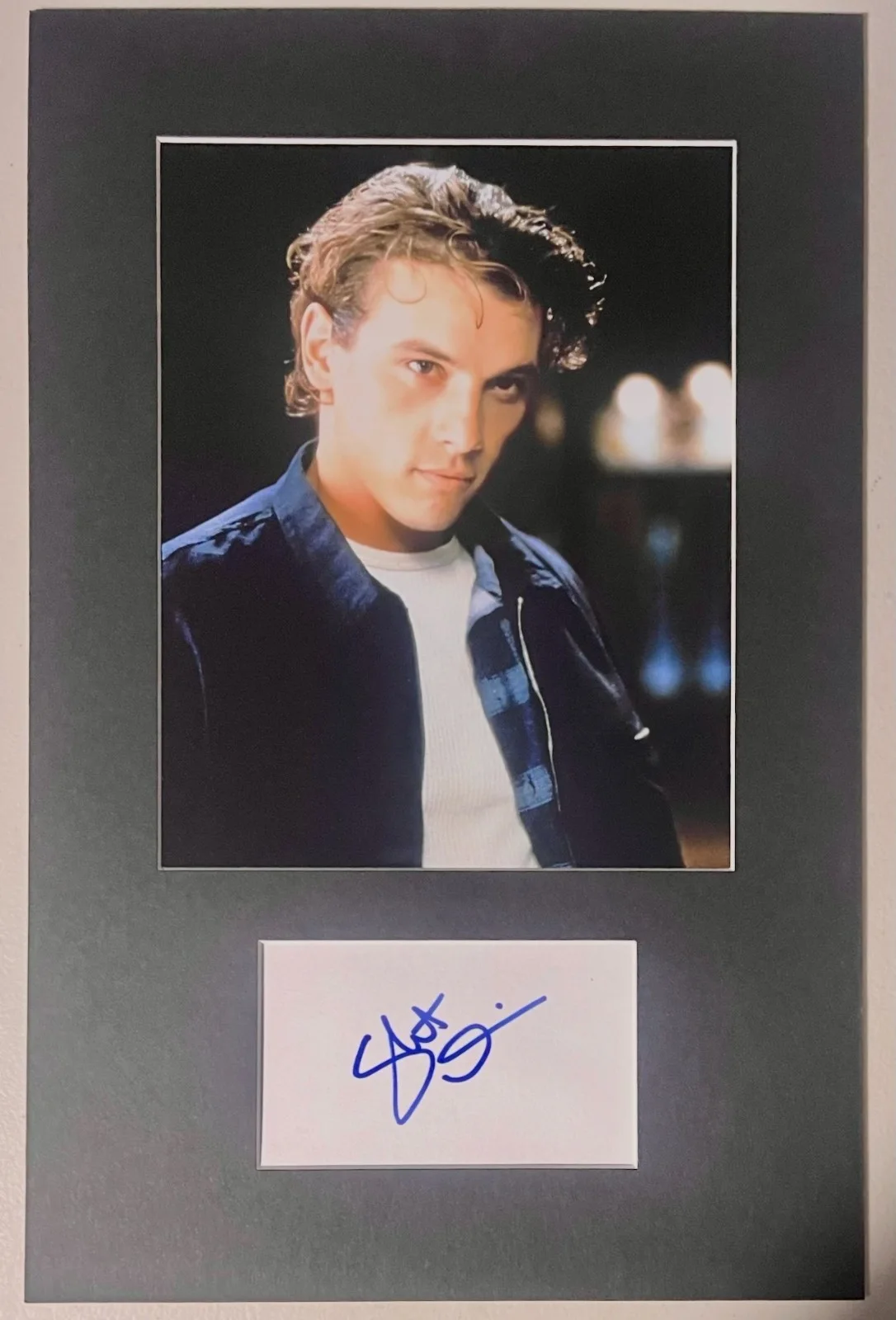 SKEET ULRICH — Skeet Ulrich Scream matted signed cut index card with photo 11x17 #1 Billy
