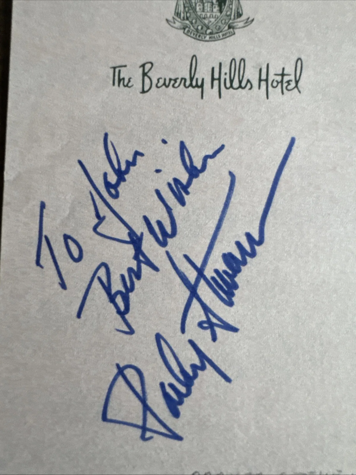 Parker Stevenson — Parker Stevenson SIGNED Autographed Beverly Hills Hotel Note Baywatch Hardy Boys, изображение 2