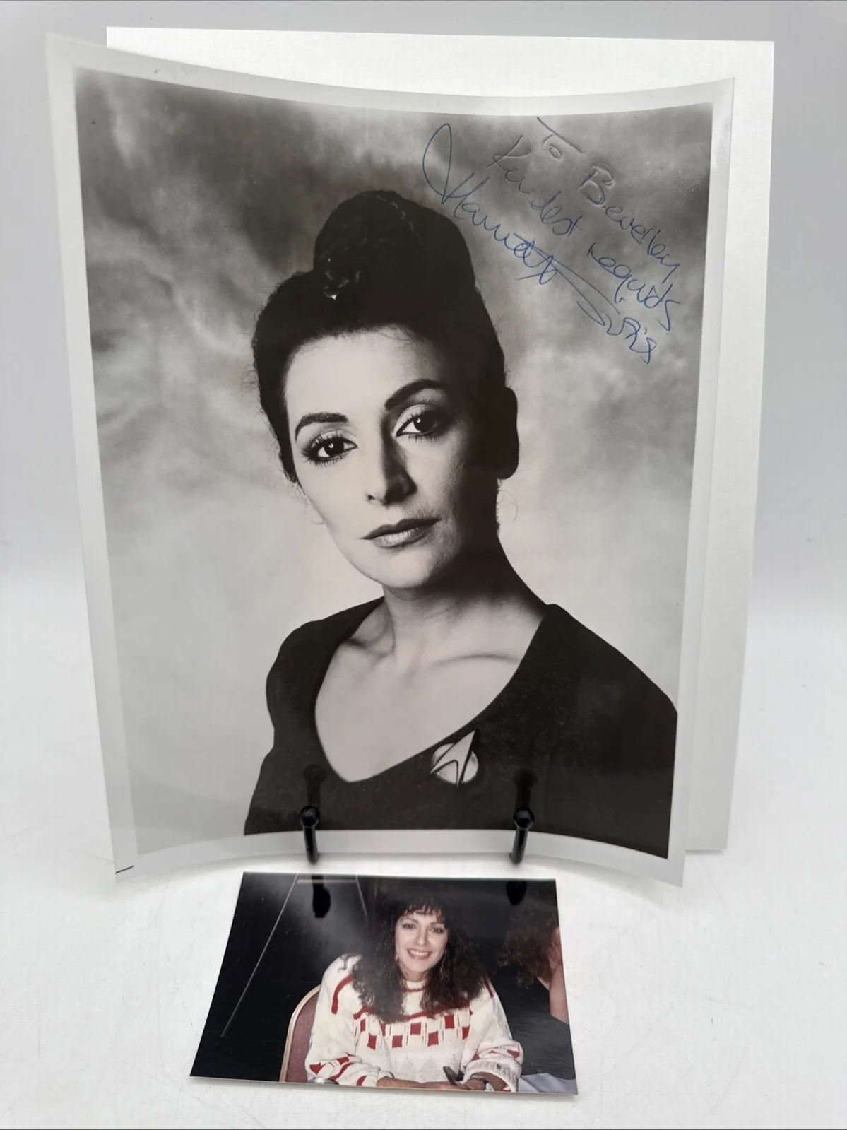 Marina Sirtis — Marina Sirtis Signed Star Trek Next Generation 8x10 Photo with Convention Photo