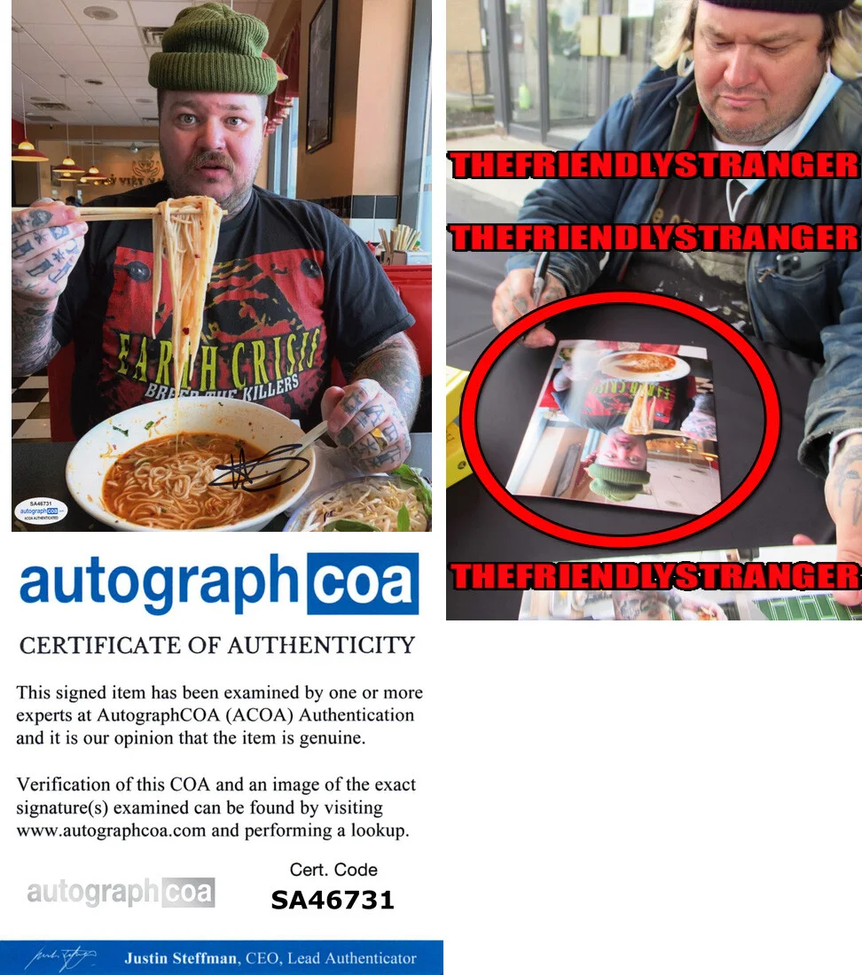 MATTY MATHESON — Matty Matheson signed 8x10 Photo EXACT PROOF d The Bear KFC Celeb Chef ACOA COA