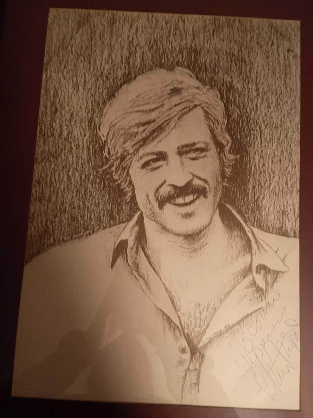 Autograph Robert Redford signed M. Tompkins 4/75 — Robert Redford Autographed Sketch Artist M. Tompkins 4/75 @1976. R E A D, изображение 2