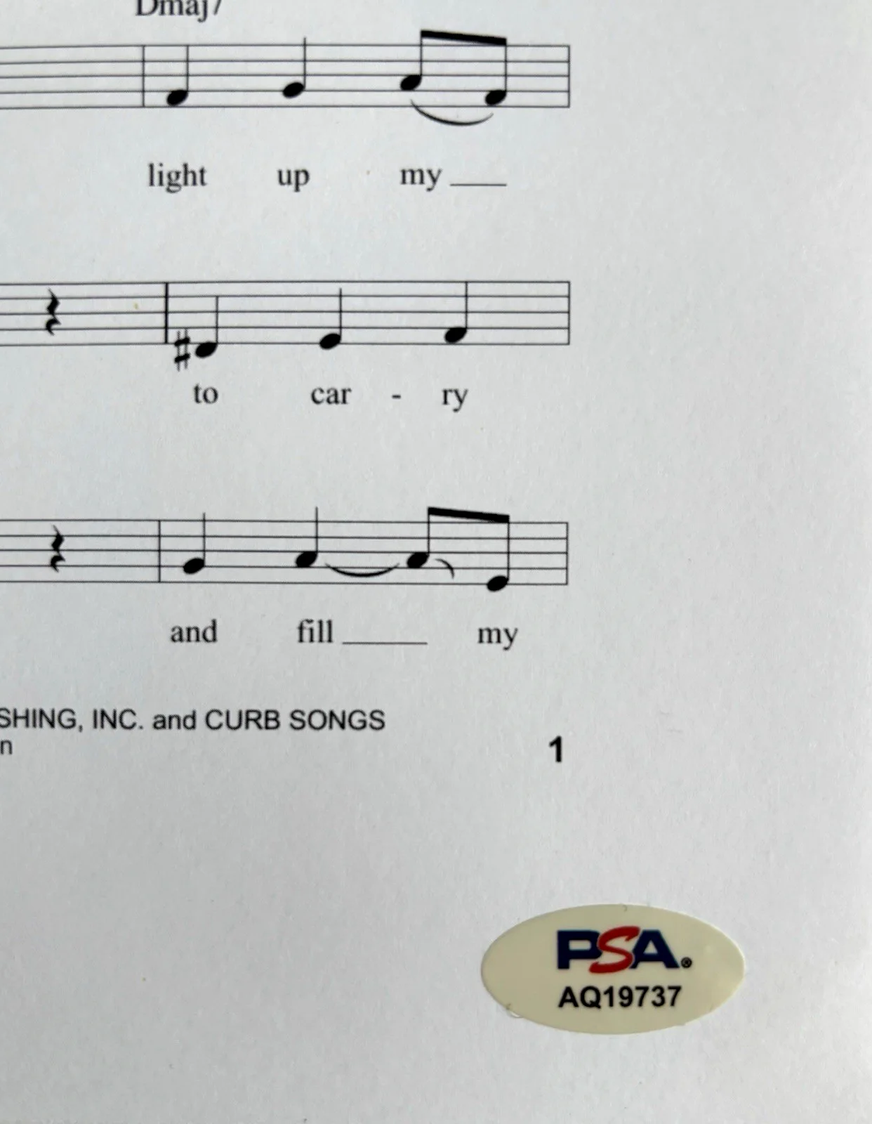 DEBBY BOONE Signed YOU LIGHT UP MY LIFE Lyric Sheet Music PSA DNA COA, изображение 3