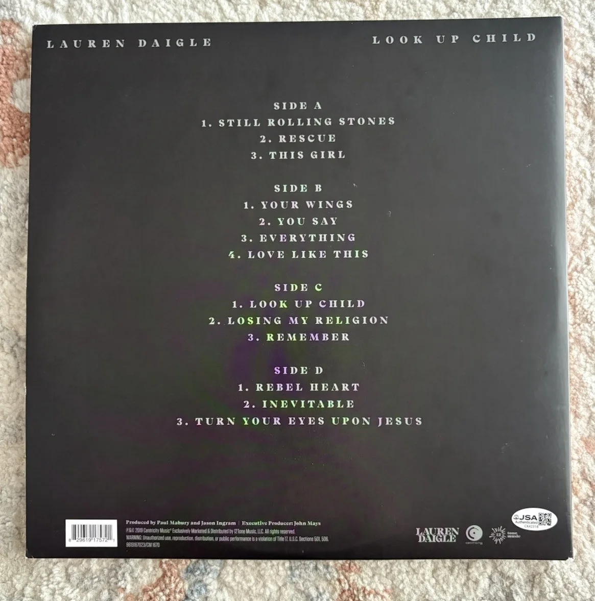 Lauren Daigle Signed Autographed Look Up Child 12” Vinyl Album You Say JSA COA!, изображение 4