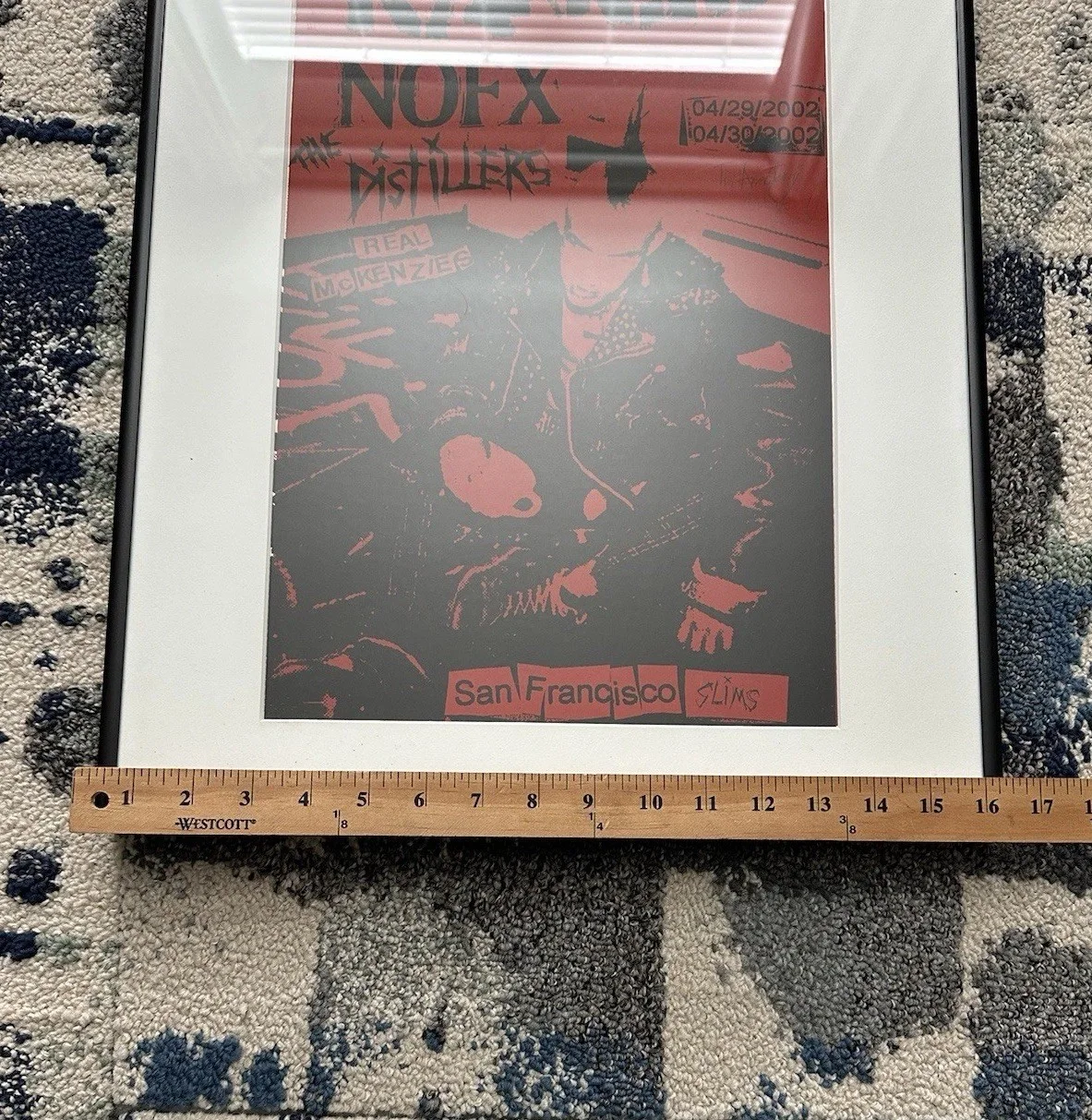 2002 RANCID San Francisco Autographed Framed Poster Signed Tim Armstrong Rare, изображение 2