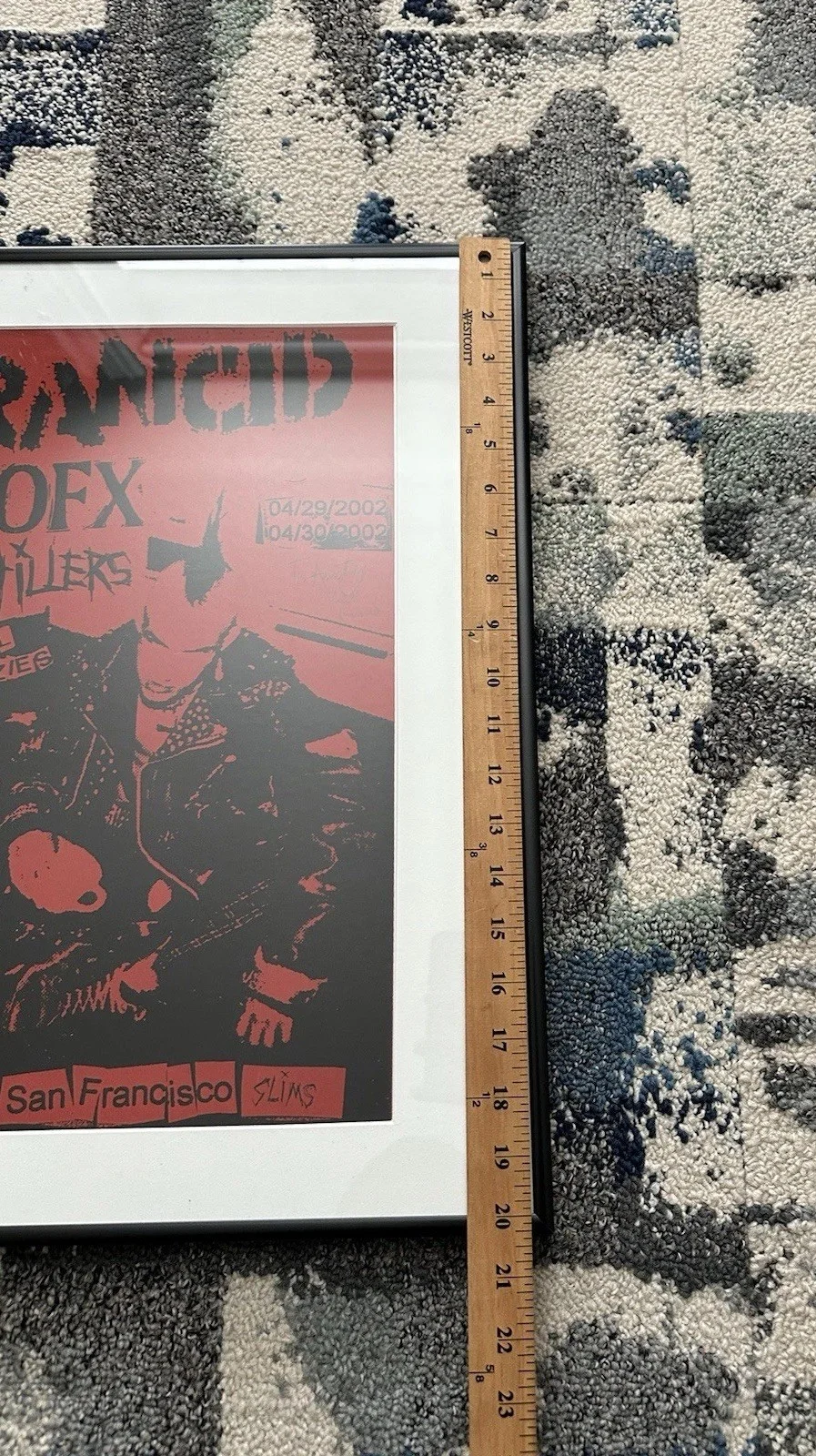 2002 RANCID San Francisco Autographed Framed Poster Signed Tim Armstrong Rare, изображение 3