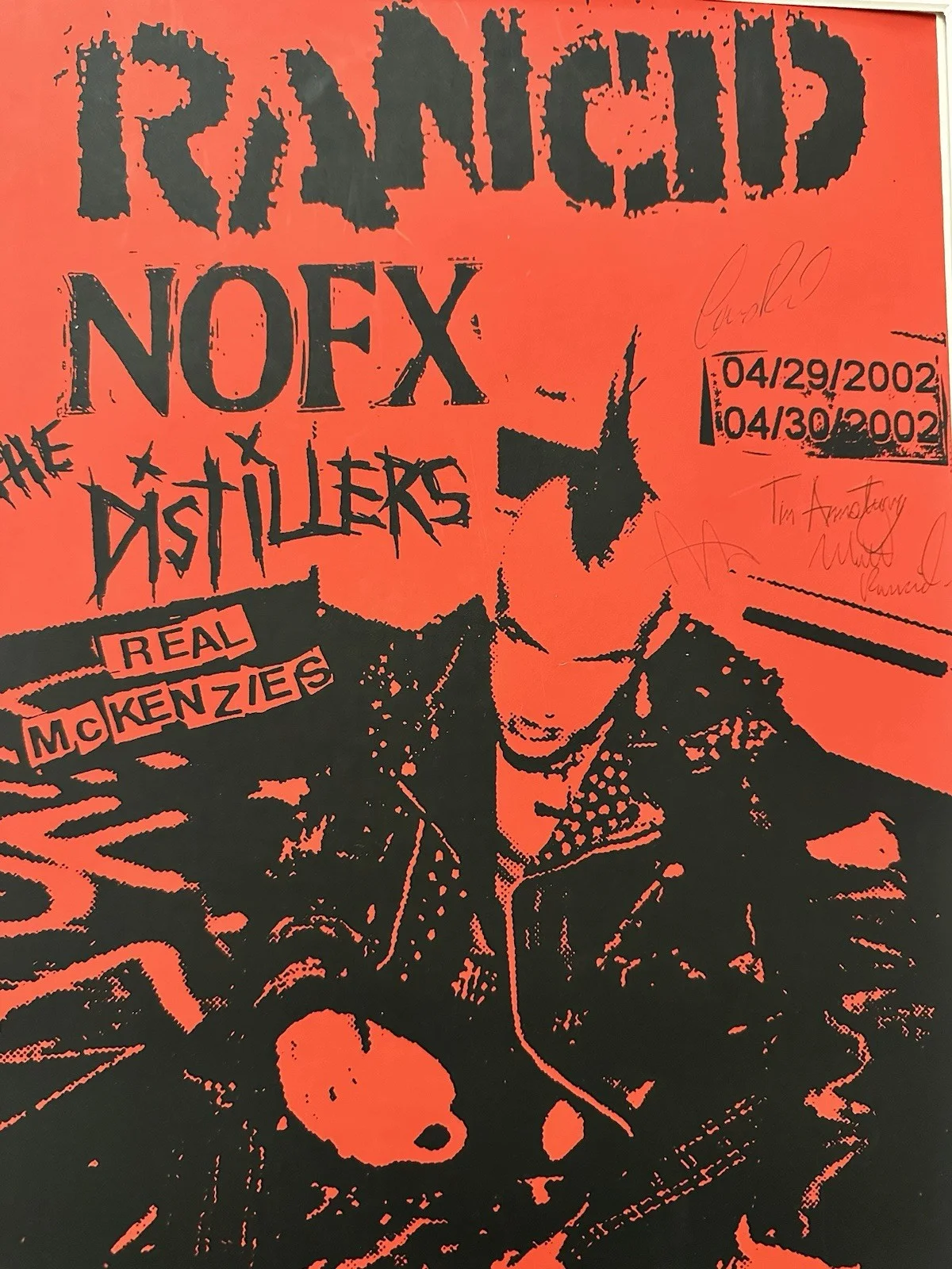 2002 RANCID San Francisco Autographed Framed Poster Signed Tim Armstrong Rare, изображение 5