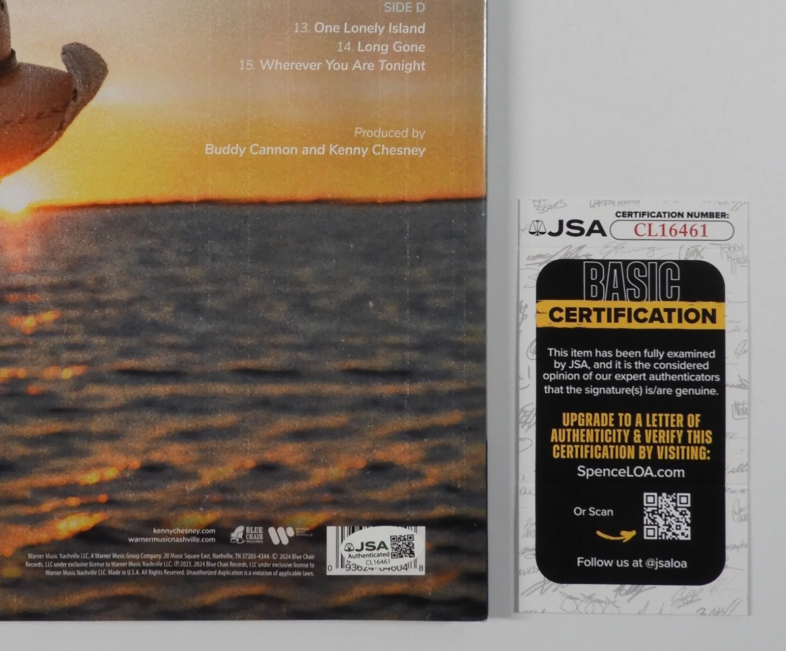 Kenny Chesney JSA Signed Autograph Album Record Vinyl Born, image 3