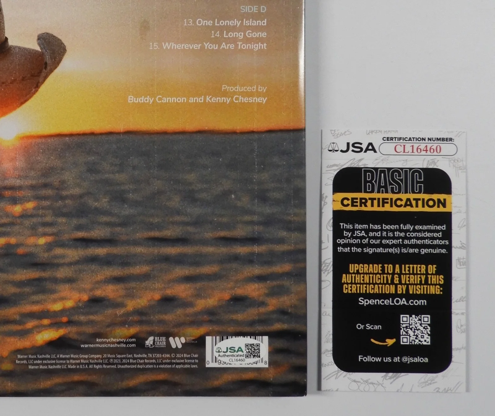 Kenny Chesney JSA Signed Autograph Album Record Vinyl Born, image 3