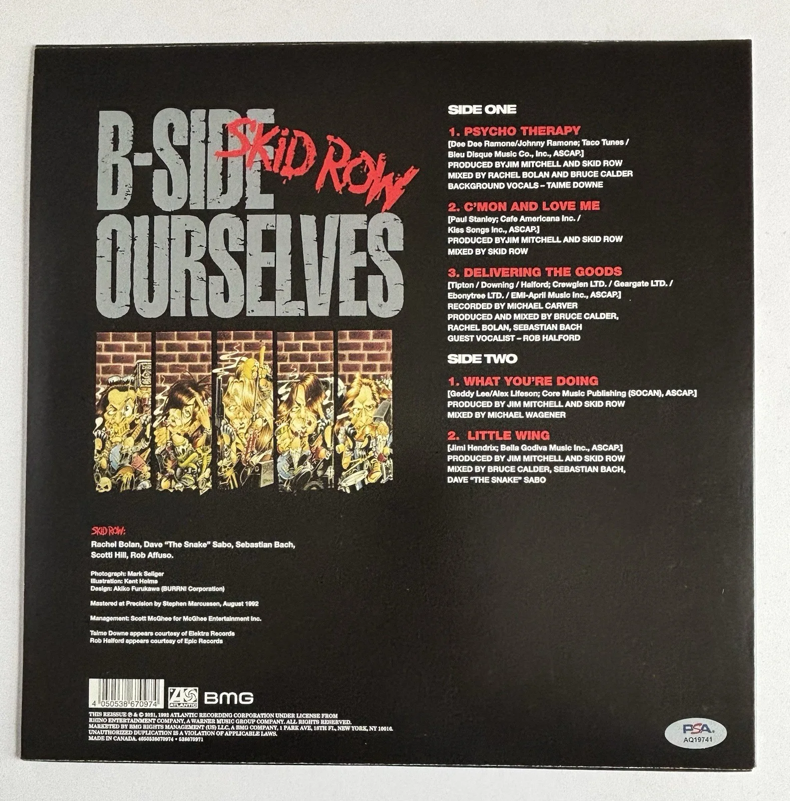 SEBASTIAN BACH Signed SKID ROW B-SIDES NEW LP Vinyl Record Album PSA DNA COA, изображение 4