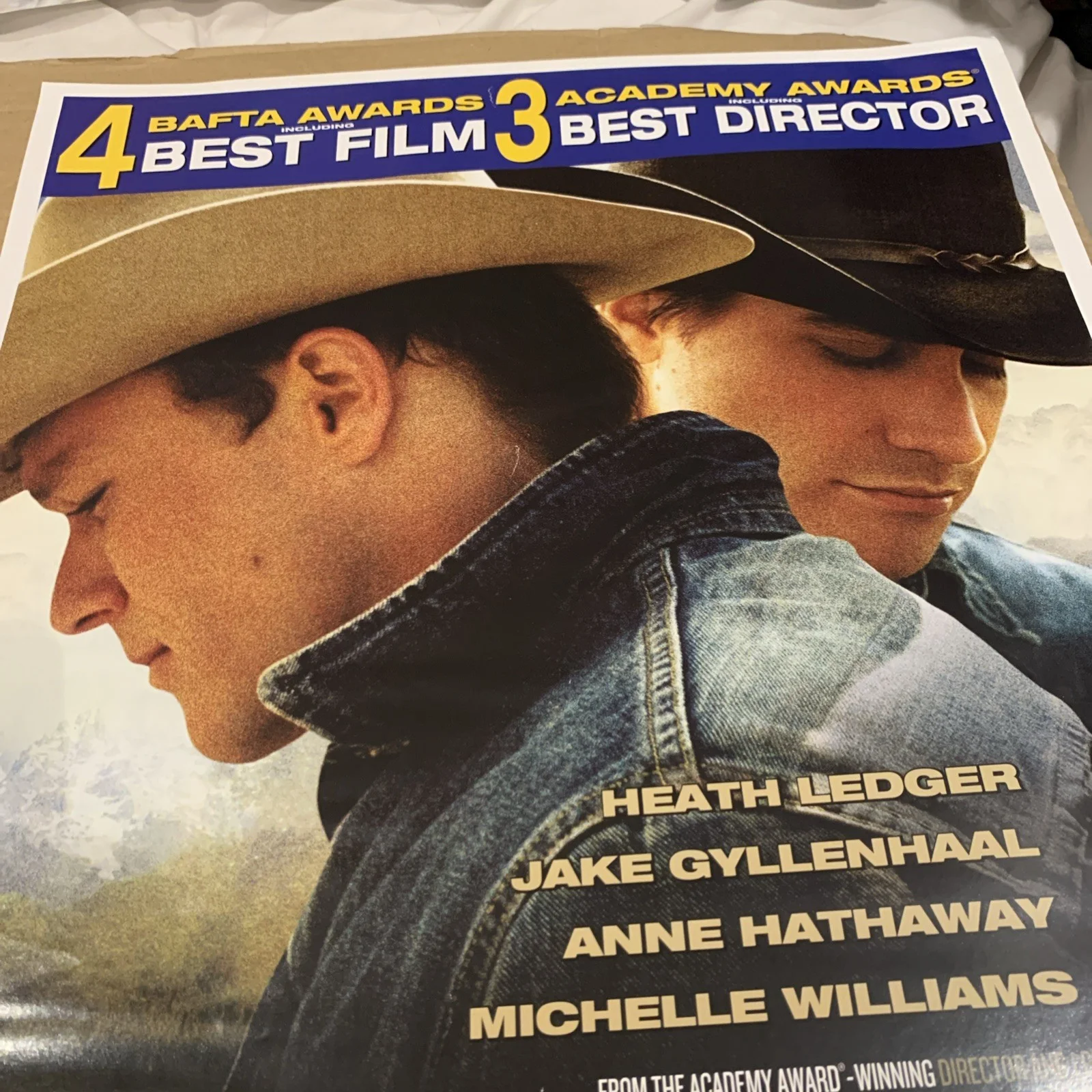BROKEBACK MOUNTAIN HEATH LEDGER ORIGINAL MINT '05 MOVIE POSTER Approx 20Yrs Old, image 2