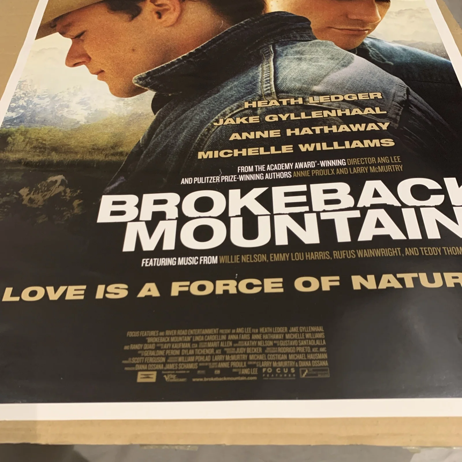BROKEBACK MOUNTAIN HEATH LEDGER ORIGINAL MINT '05 MOVIE POSTER Approx 20Yrs Old, image 3