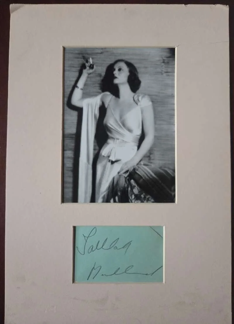 Talullah Bankhead — Talullah Bankhead PSA DNA Coa Signed Album Page and Photo Matted to 10x15 Auto