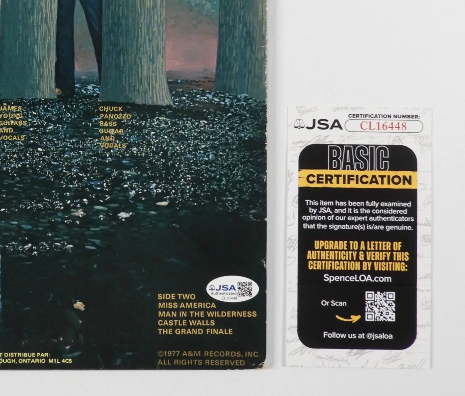 Styx Signed Autograph JSA Record Vinyl The Grand Illusion Dennis DeYoung +, изображение 3