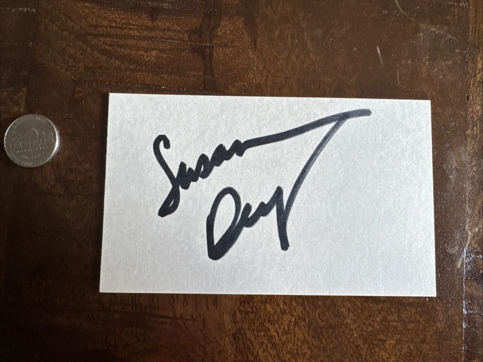 Susan Dey — Actress Susan Dey AUTOGRAPHED Signed 3x5 Index Card Partridge Family, image 2