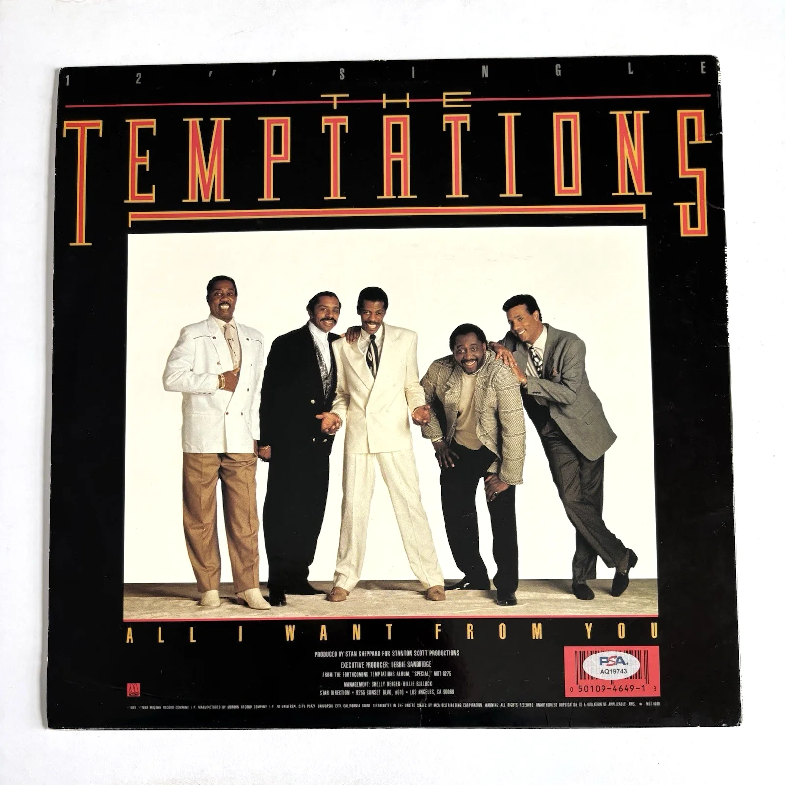 OTIS WILLIAMS Signed THE TEMPTATIONS LP Vinyl Record Album PSA DNA COA, image 4